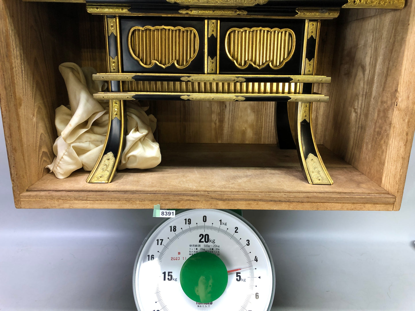 Y8391 Buddhist Altar Equipment sutra reading desk box Japan antique Buddhism