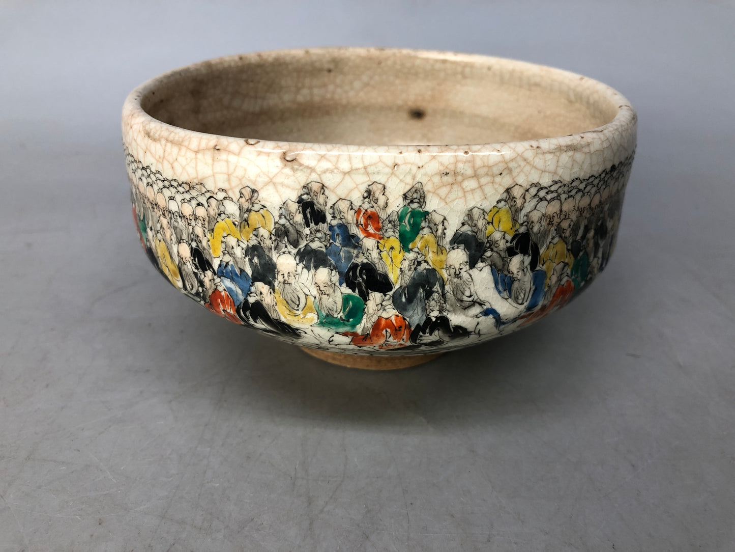 Y8397 CHAWAN Inuyama-ware bowl hermit signed Japan antique tea ceremony pottery