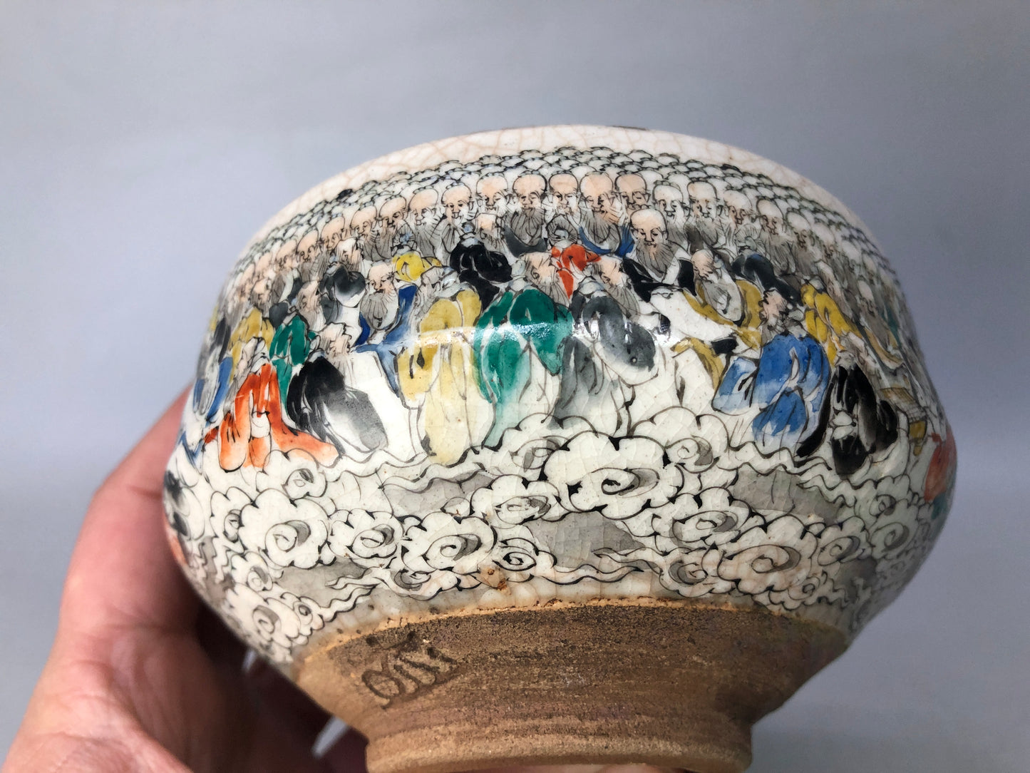 Y8397 CHAWAN Inuyama-ware bowl hermit signed Japan antique tea ceremony pottery