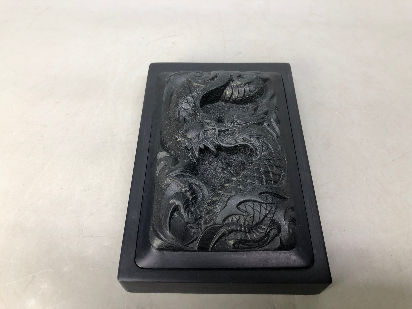 Y8400 SUZURI Inkstone Dragon pattern stationery calligraphy Japan antique Shodo