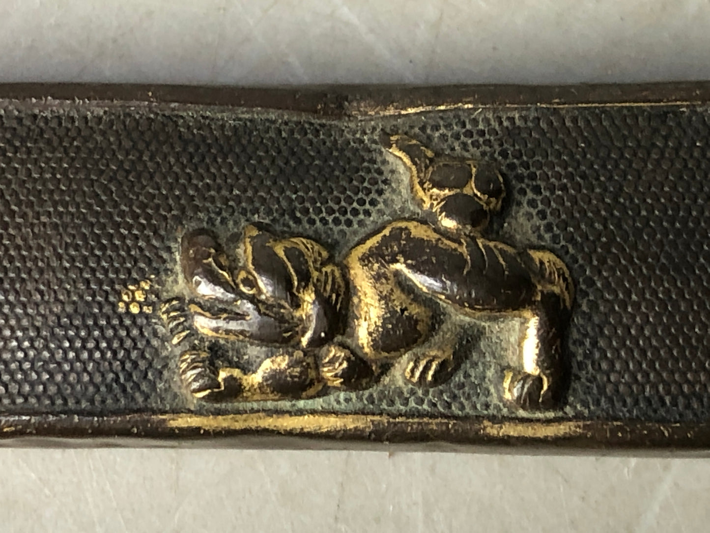 Y8404 TSUKA Kogatana small sword signed Lion Japan Koshirae samurai katana