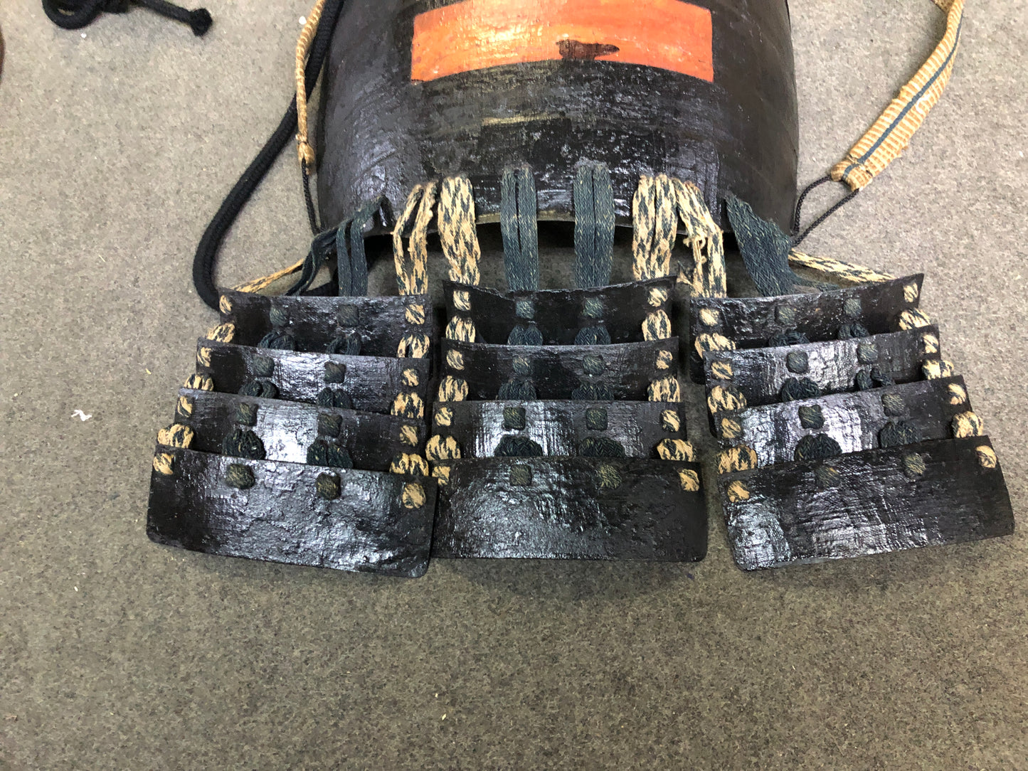 Y8407 YOROI Infantry Armor full set Jingasa Japan antique Samurai warrior bushi