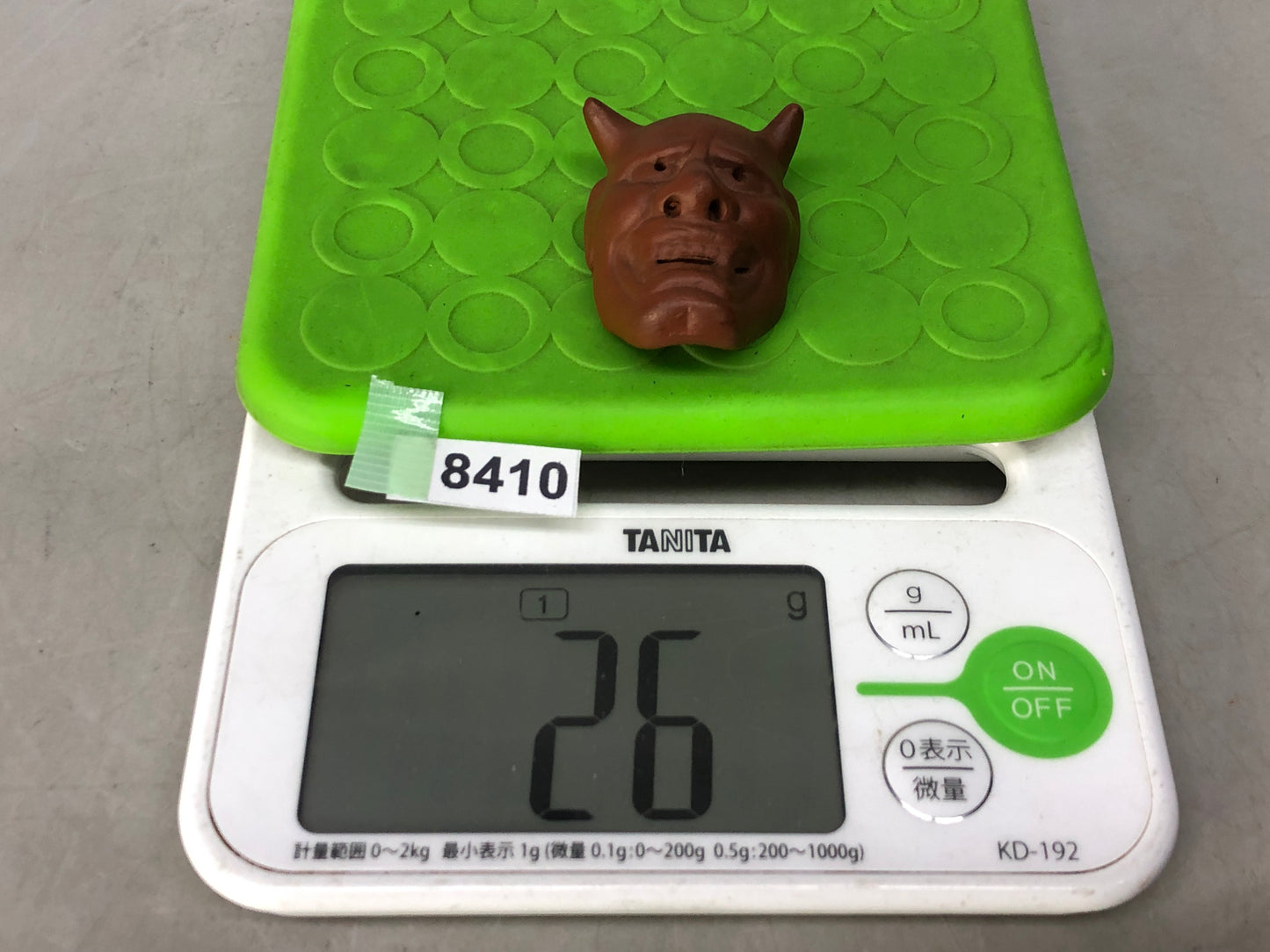 Y8410 NETSUKE Tokoname-ware Hannya mask signed Japan antique kimono accessory