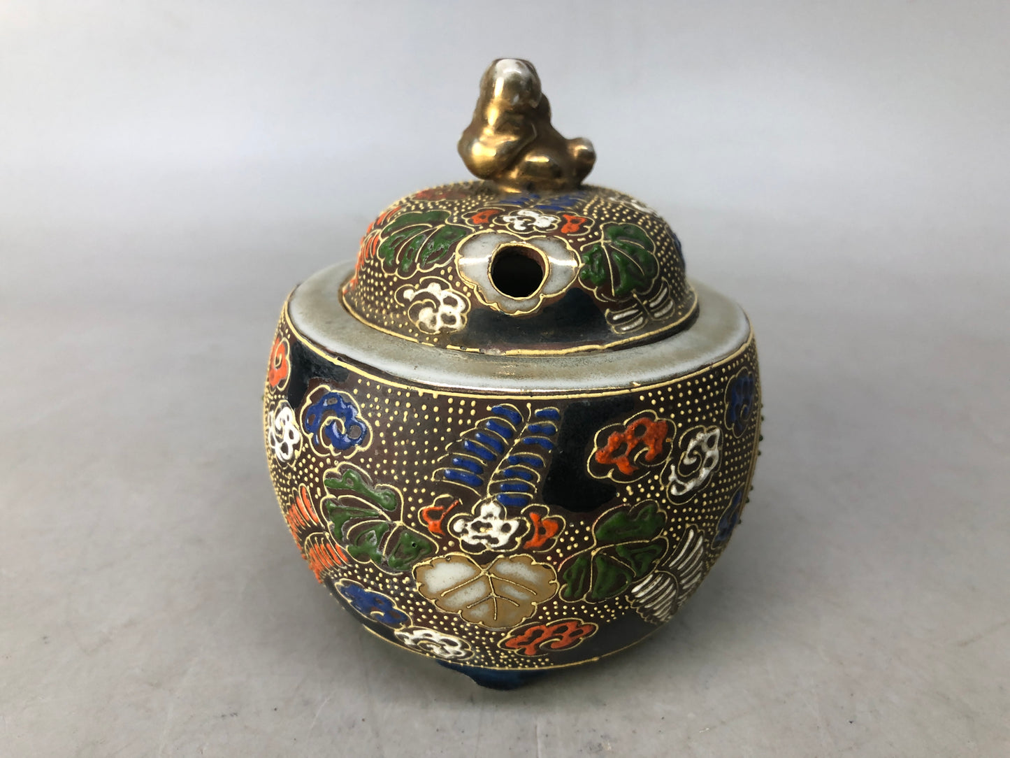 Y8420 KOURO Kutani-ware color picture signed Japan antique fragrance aroma