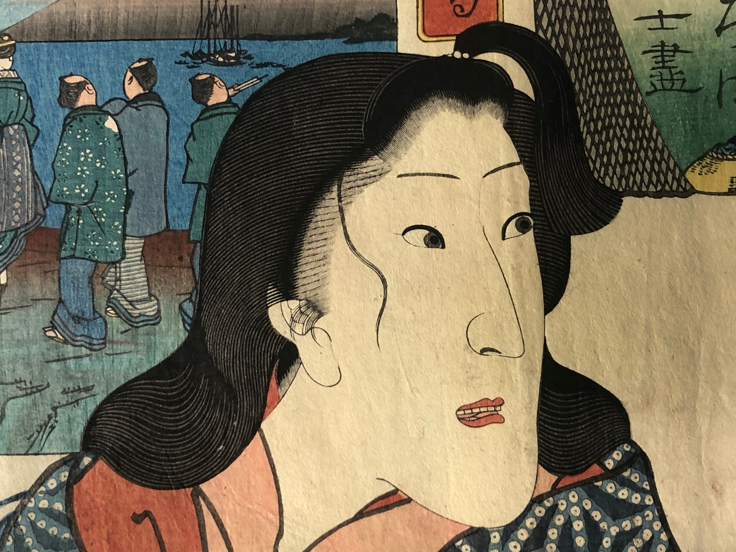 Y8422 WOODBLOCK PRINT Kuniyoshi Beautiful woman Japan Ukiyoe antique art decor