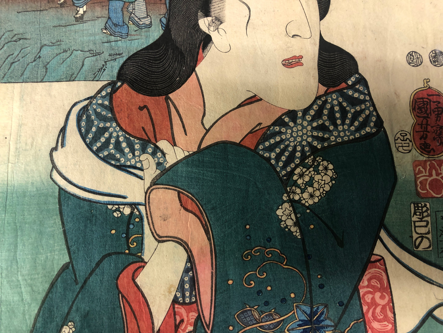 Y8422 WOODBLOCK PRINT Kuniyoshi Beautiful woman Japan Ukiyoe antique art decor