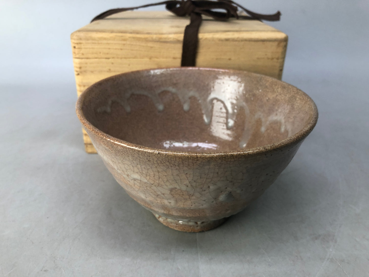 Y8425 CHAWAN Ido tea bowl box Korea antique tea ceremony Goryeo pottery cup