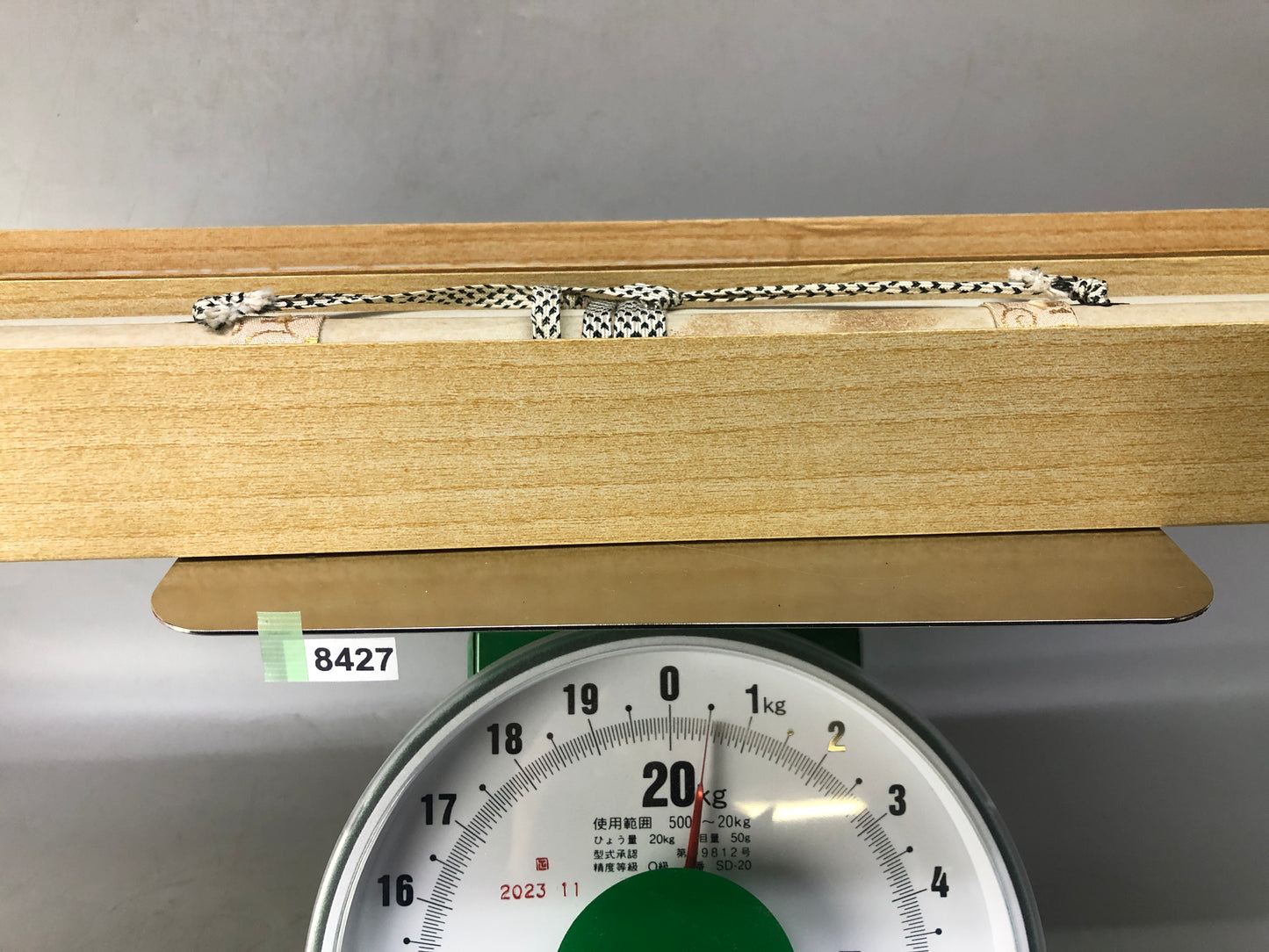 Y8427 KAKEJIKU Tiger Bamboo grass signed box Japan antique hanging scroll decor