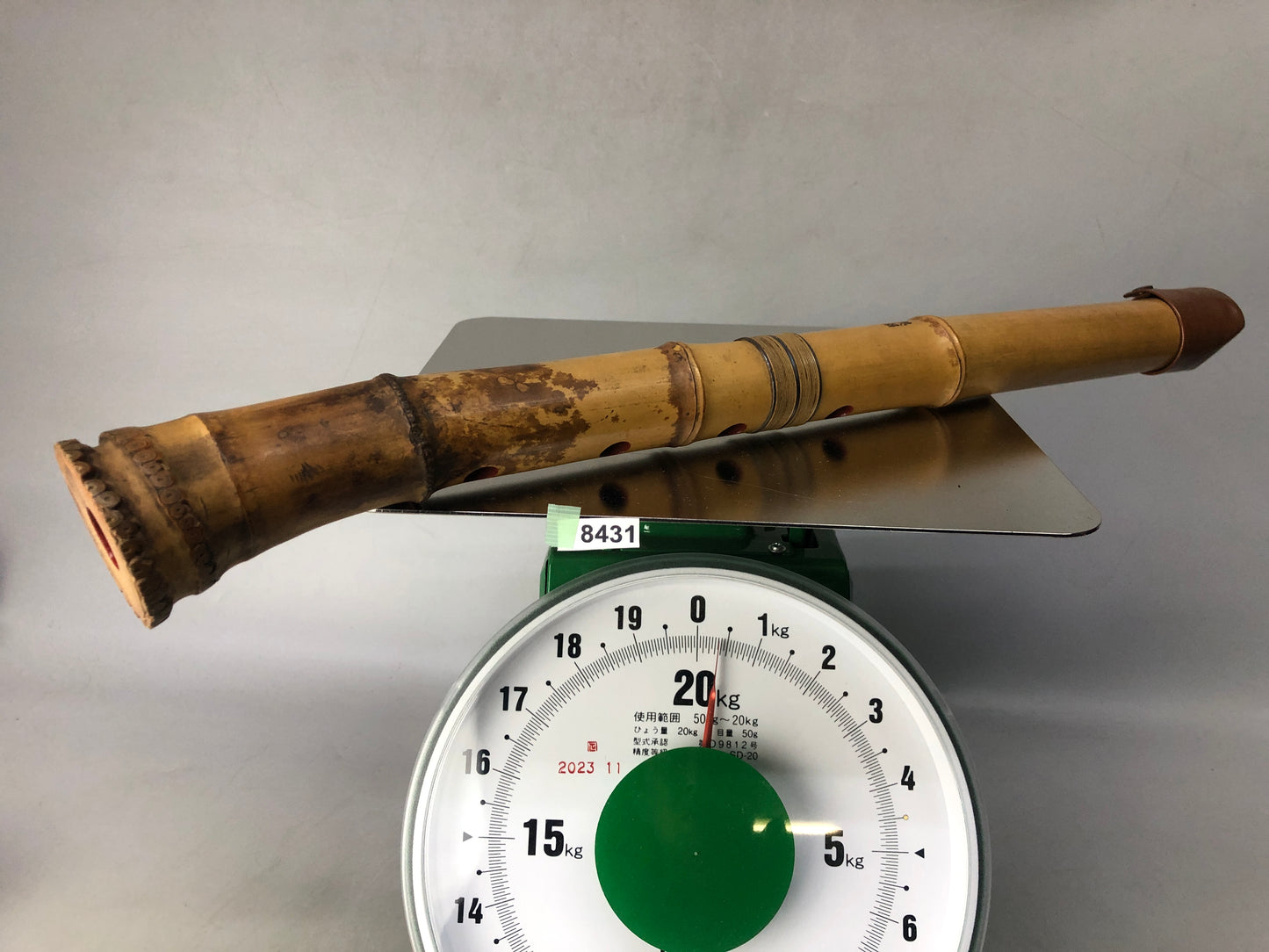 Y8431 SHAKUHACHI Bamboo flute Kinko style joint signed Japan antique music