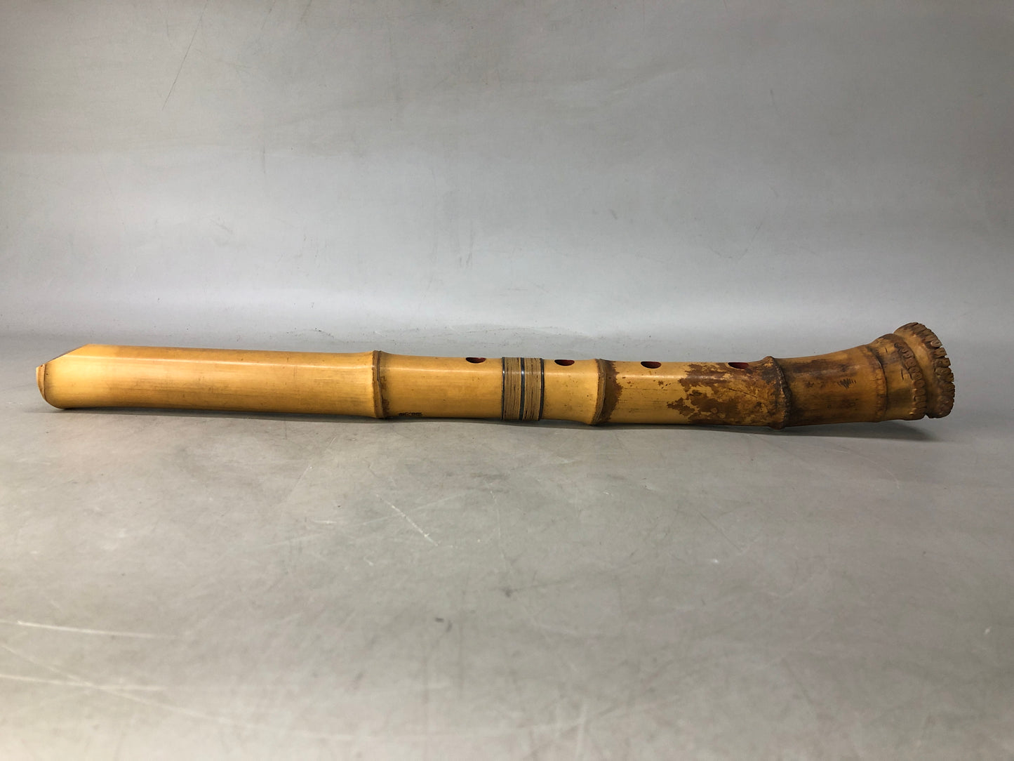 Y8431 SHAKUHACHI Bamboo flute Kinko style joint signed Japan antique music