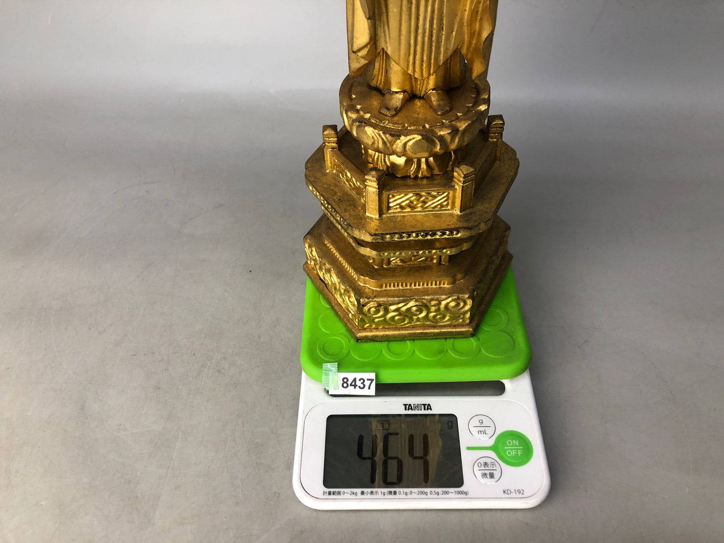 Y8437 STATUE wood carving Amitabha Buddha figurine Japan antique figure Buddhism