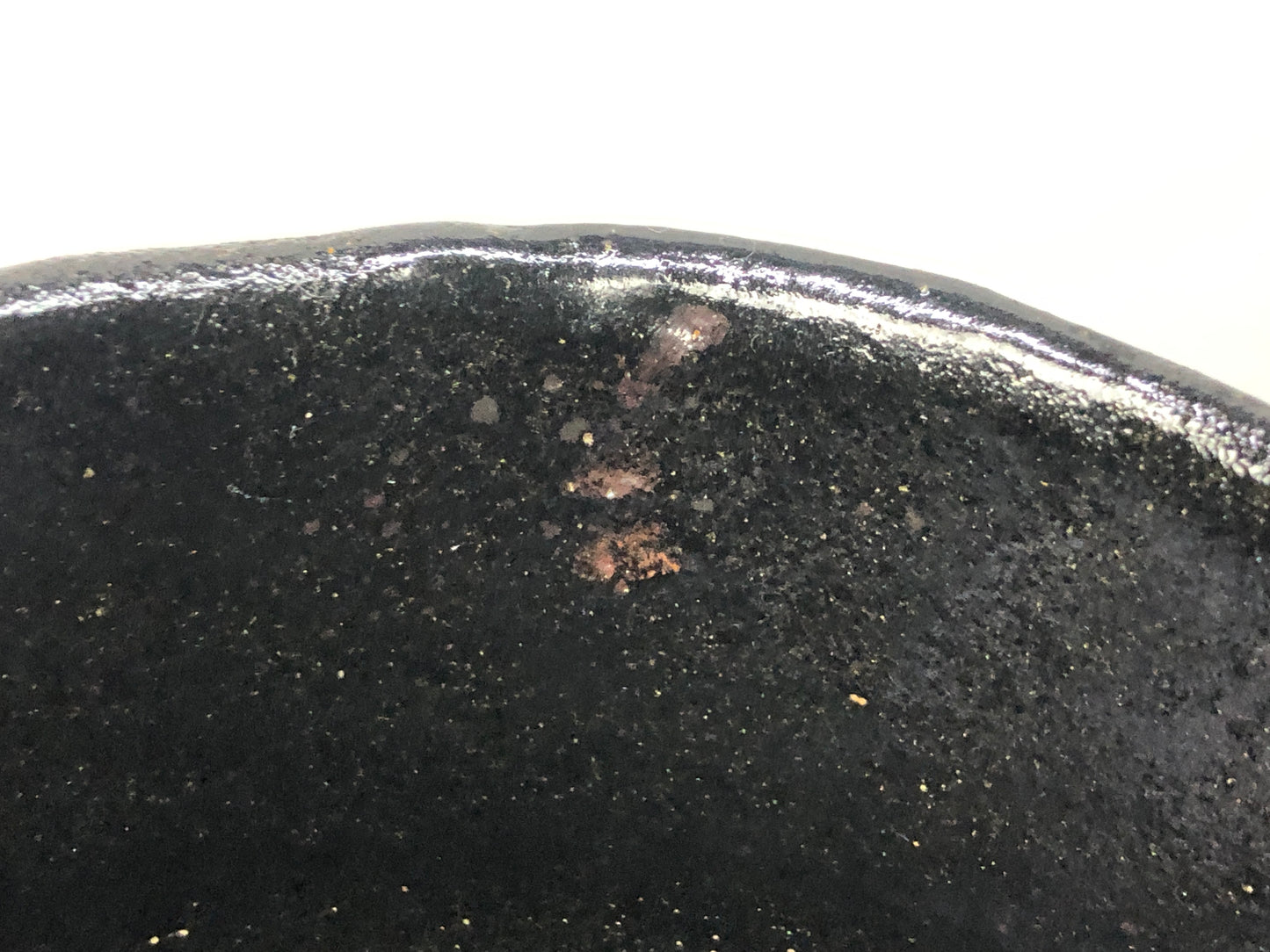 Y8440 CHAWAN Raku-ware black bowl Mt.Fuji signed box Japan antique tea ceremony