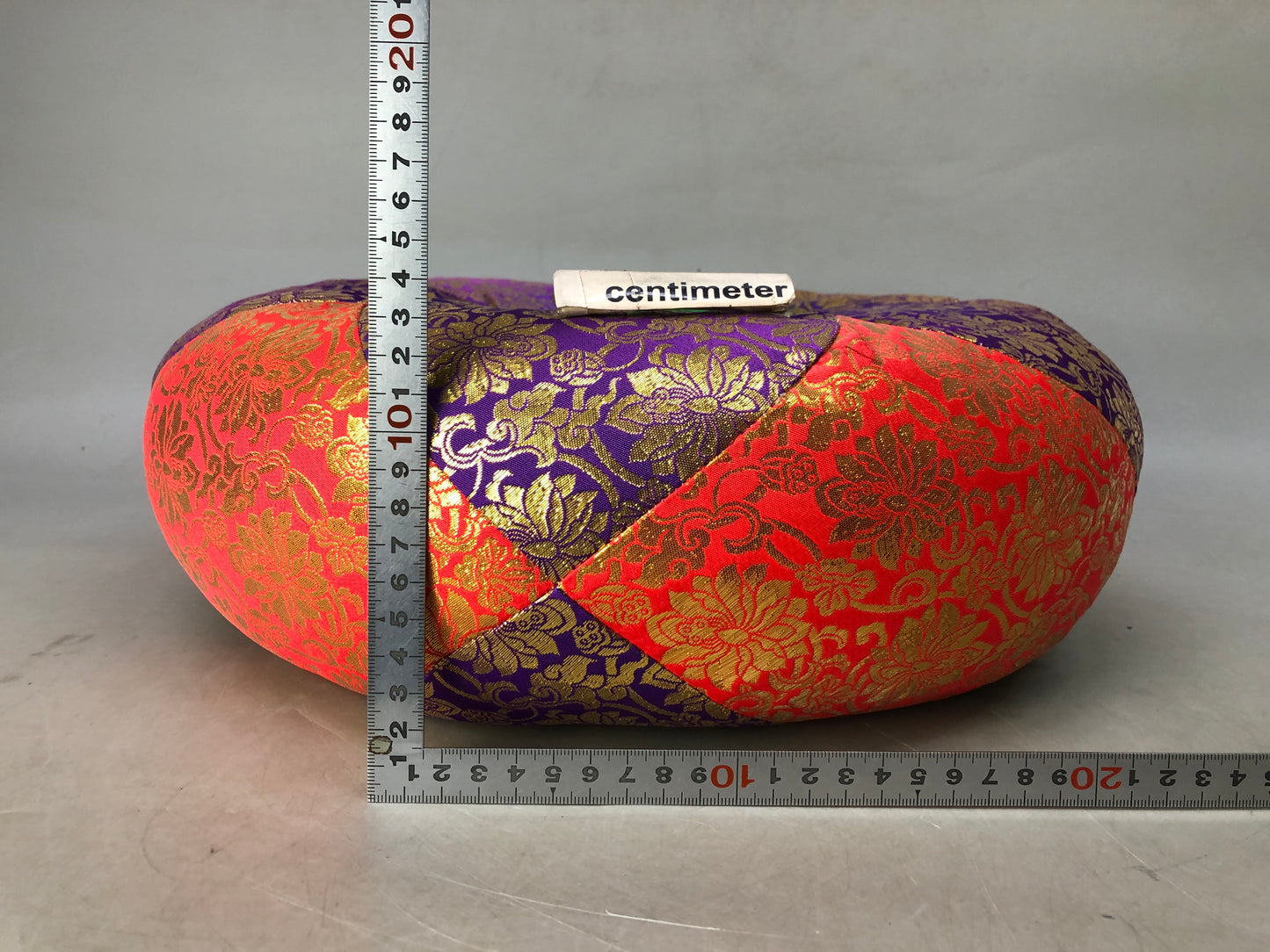 Y8446 ORIN Big Bell stand cushion signed Japan Buddhist antique temple Buddhism