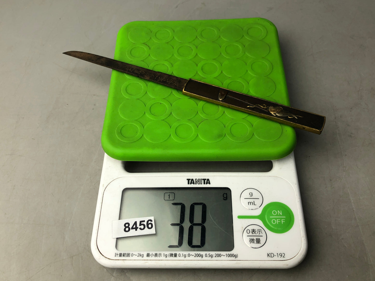 Y8456 TSUKA Kogatana small sword Inlay signed metalwork Japan Koshirae antique