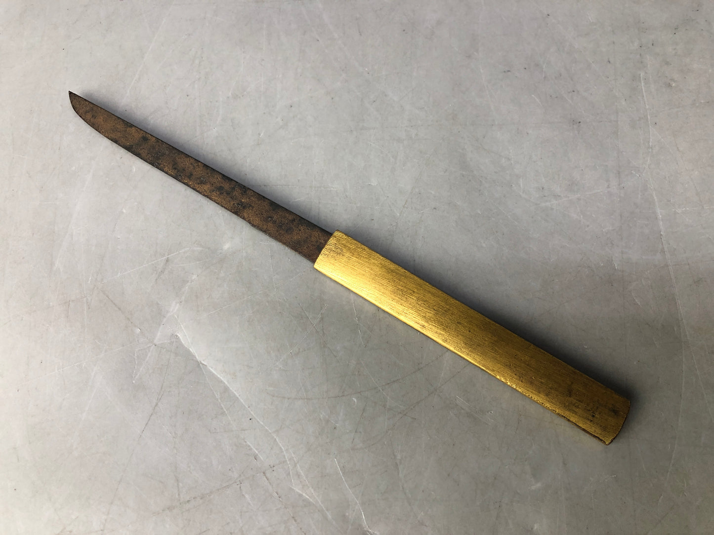 Y8456 TSUKA Kogatana small sword Inlay signed metalwork Japan Koshirae antique