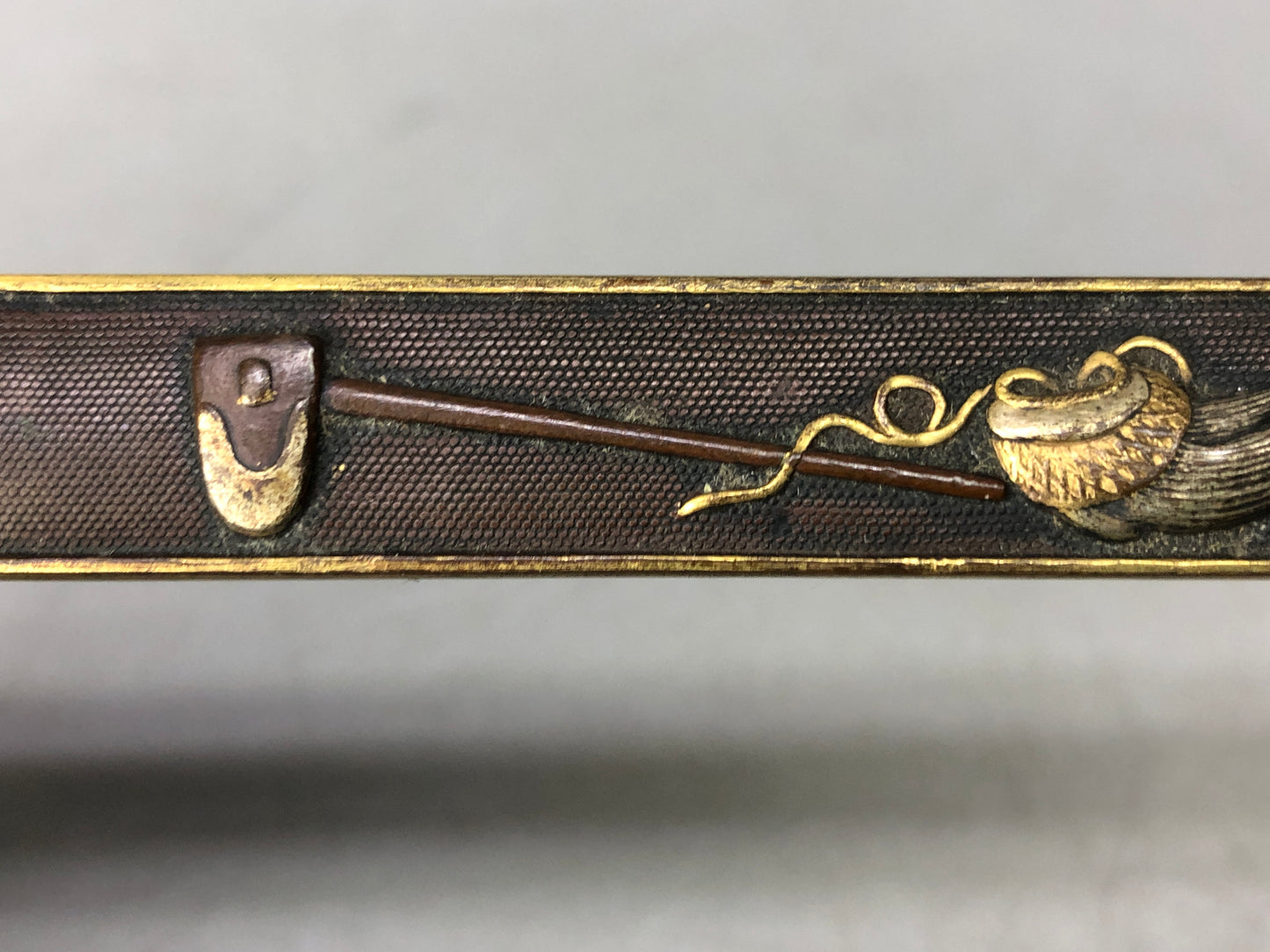 Y8456 TSUKA Kogatana small sword Inlay signed metalwork Japan Koshirae antique