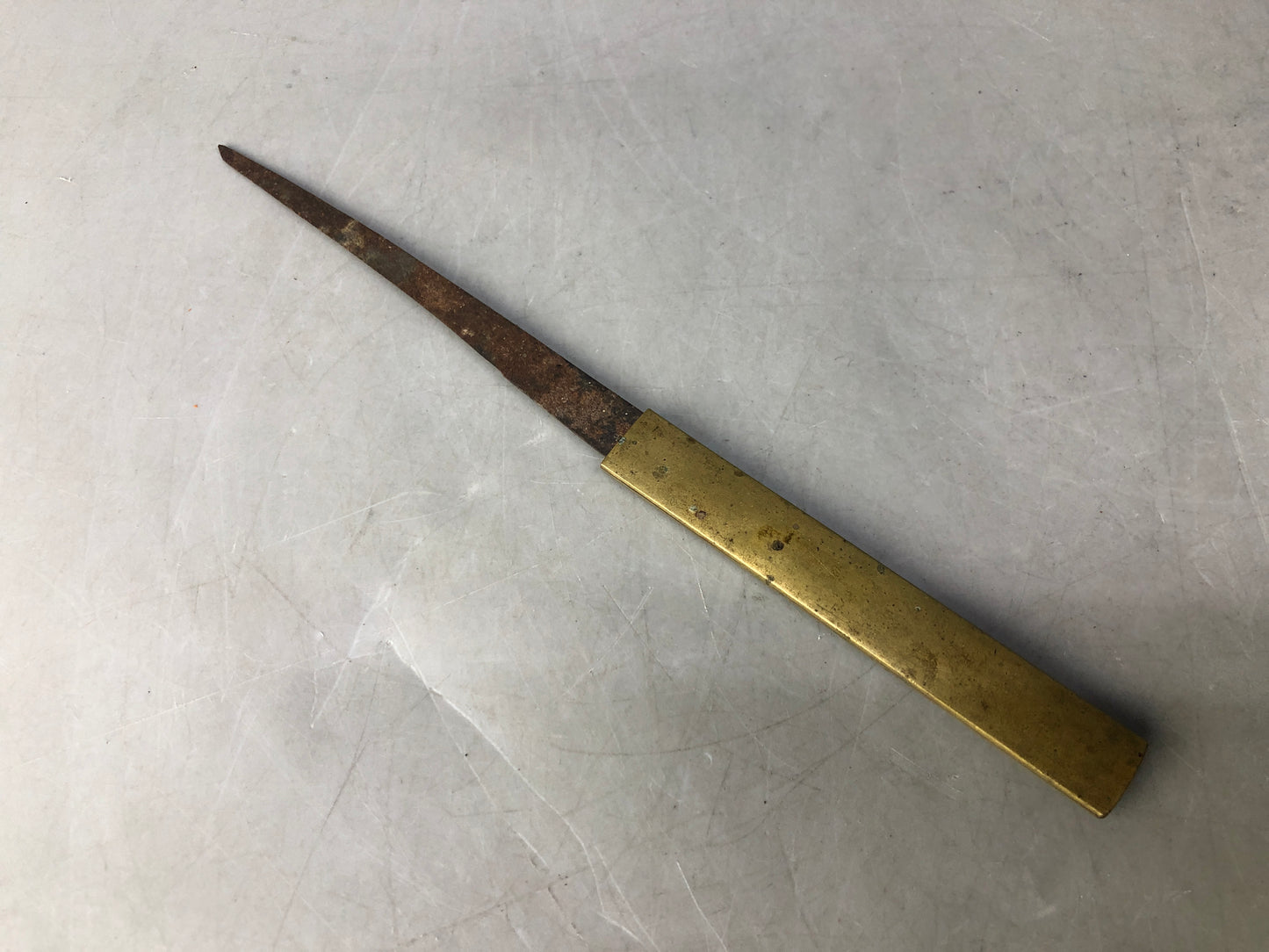Y8459 TSUKA Kogatana small sword bamboo bird Japan Koshirae antique samurai b