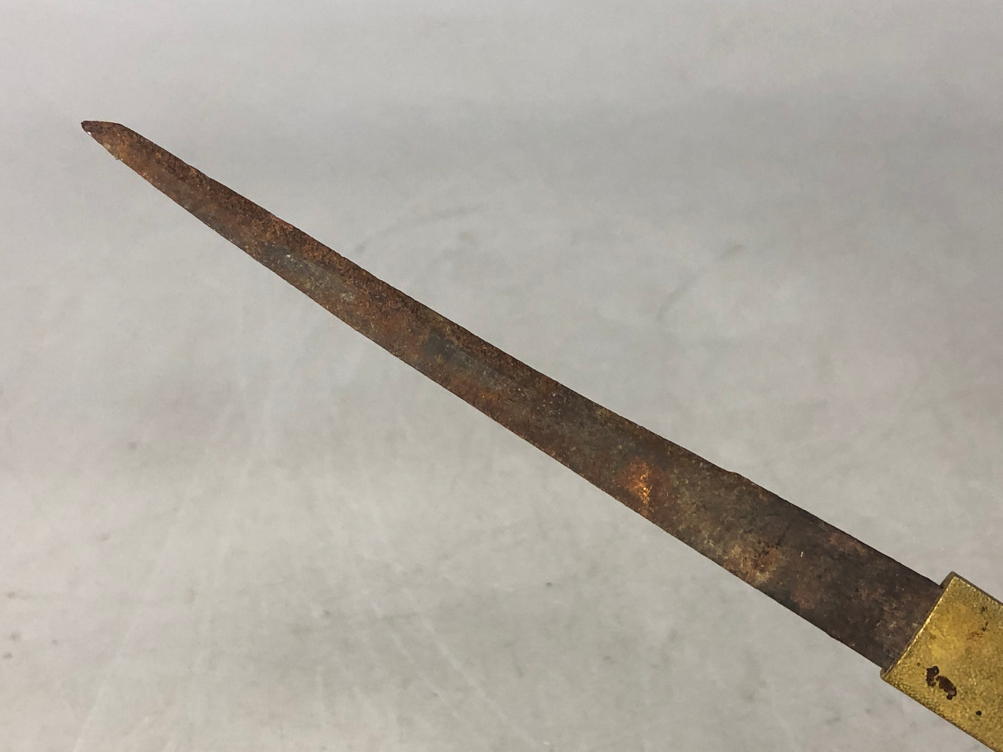 Y8459 TSUKA Kogatana small sword bamboo bird Japan Koshirae antique samurai b