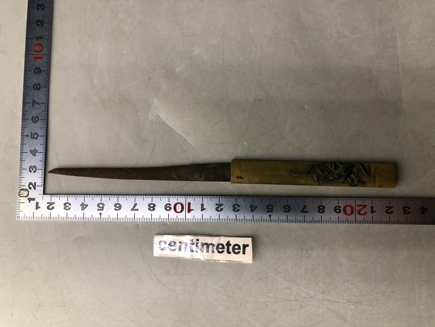 Y8459 TSUKA Kogatana small sword bamboo bird Japan Koshirae antique samurai b