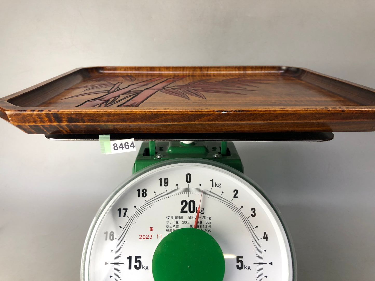 Y8464 TRAY wooden OBON OZEN bamboo carving Japan antique serving serveware