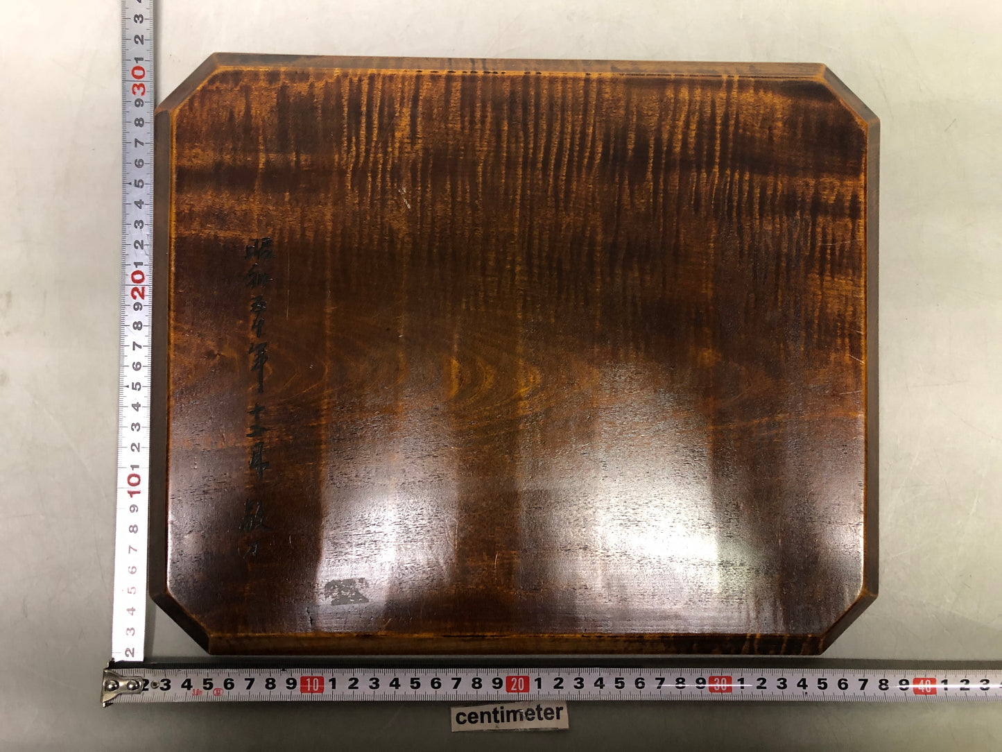 Y8464 TRAY wooden OBON OZEN bamboo carving Japan antique serving serveware