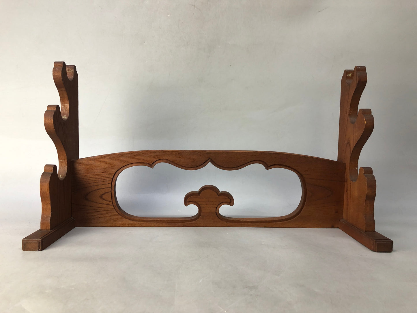Y8469 OKIMONO wooden sword rack zelkova Japan antique interior shelf holder