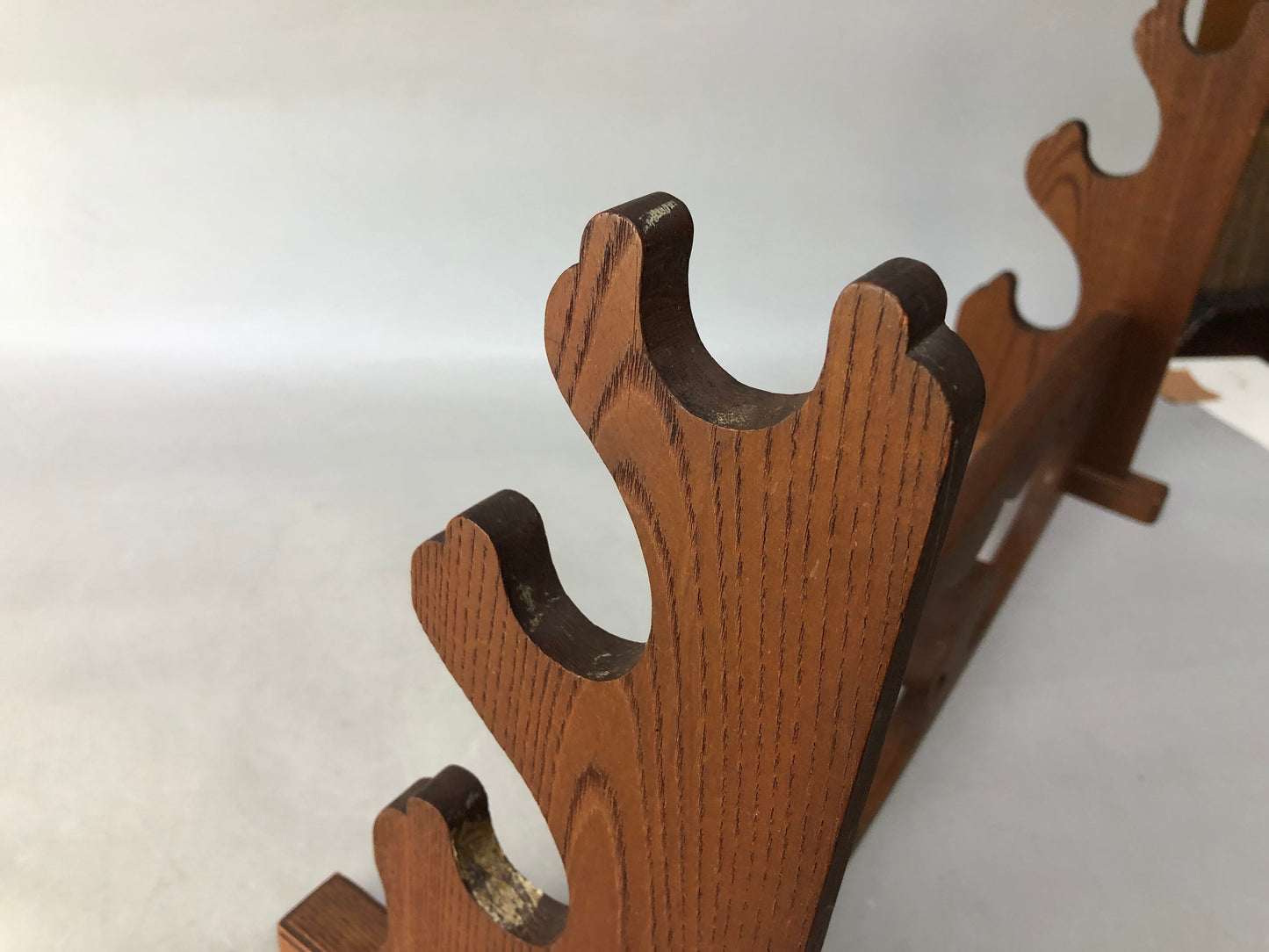 Y8469 OKIMONO wooden sword rack zelkova Japan antique interior shelf holder