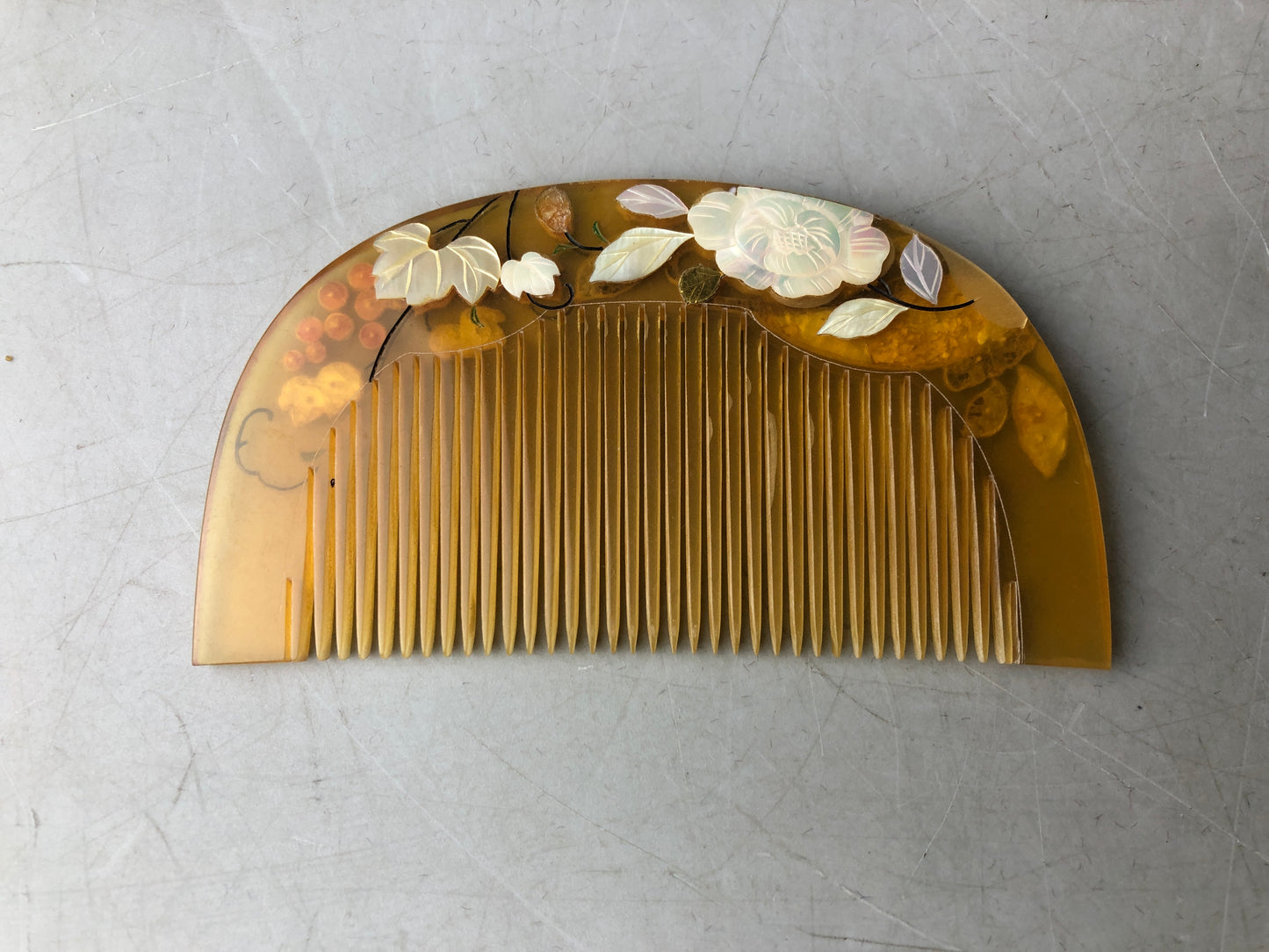 Y8470 KOUGAI Hair Stick hairpin box Raden Coral Japan antique kimono accessory