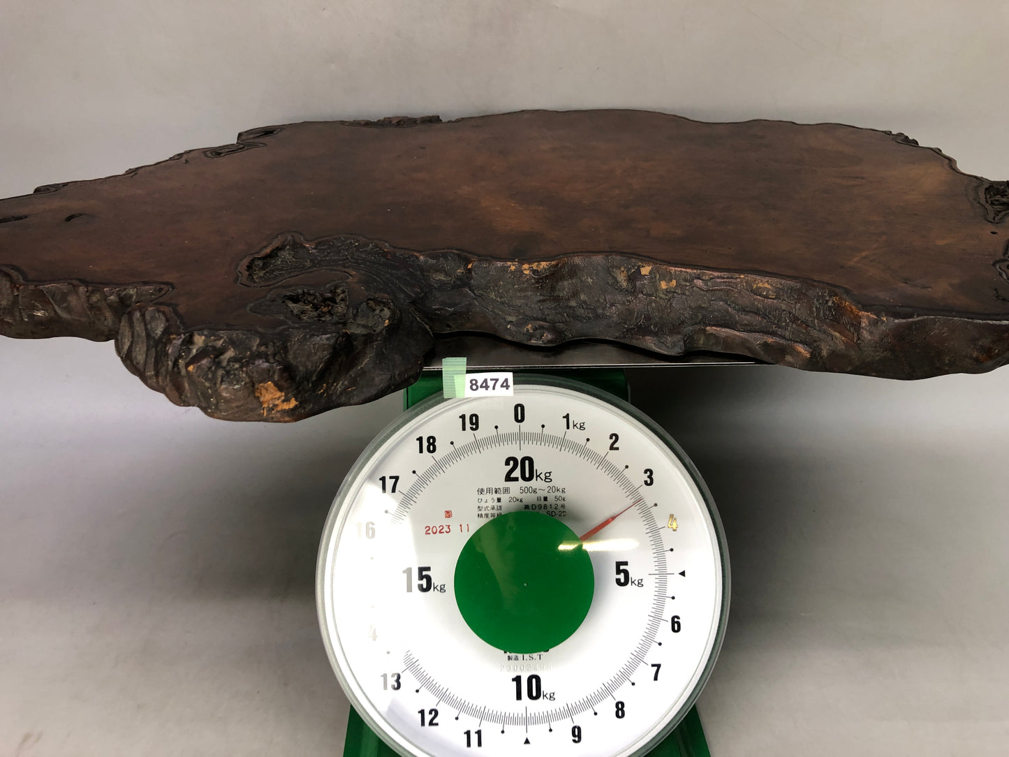 Y8474 FLOWER STAND wooden base board Tamamoku Japan antique ikebana floral decor