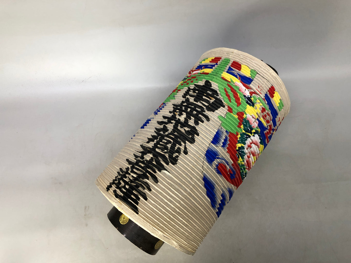 Y8475 CHOUCHIN folding portable lantern floral design Japan antique interior