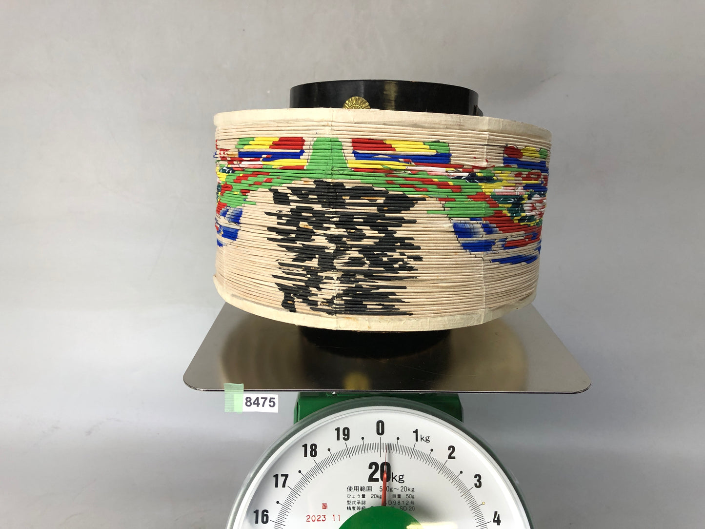 Y8475 CHOUCHIN folding portable lantern floral design Japan antique interior