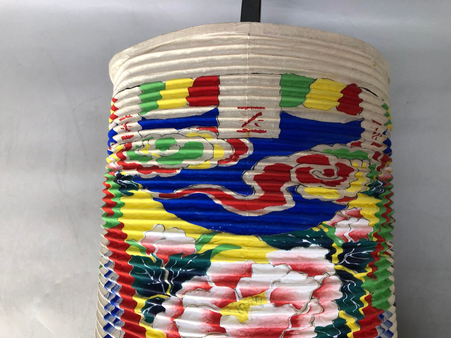 Y8475 CHOUCHIN folding portable lantern floral design Japan antique interior