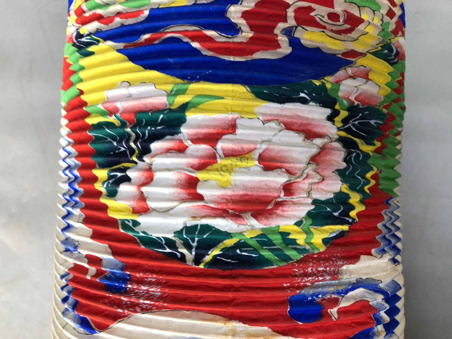 Y8475 CHOUCHIN folding portable lantern floral design Japan antique interior