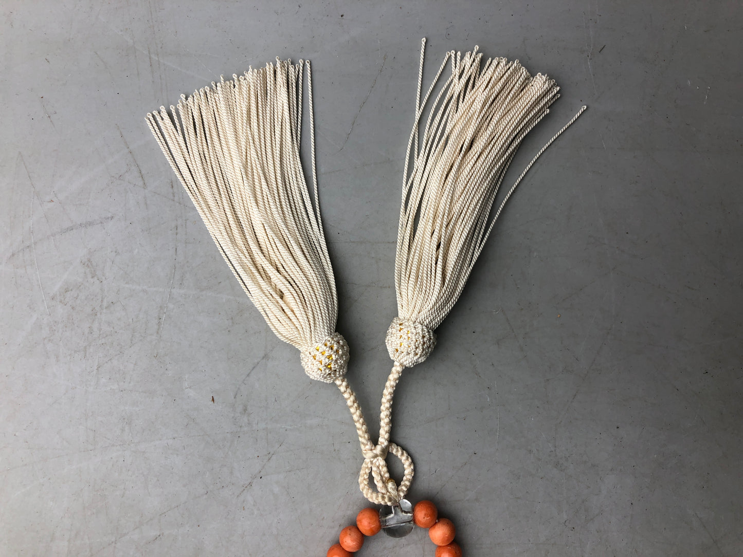 Y8482 JUZU Coral rosary amulet Prayer beads Japan antique Buddhist Buddhism
