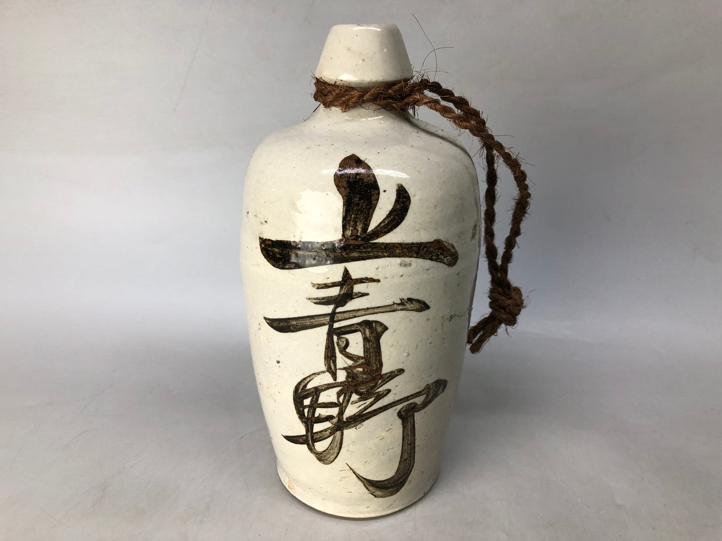 Y8487 OKIMONO Ceramic Binbou Tokkuri sake bottle figure Japan antique interior