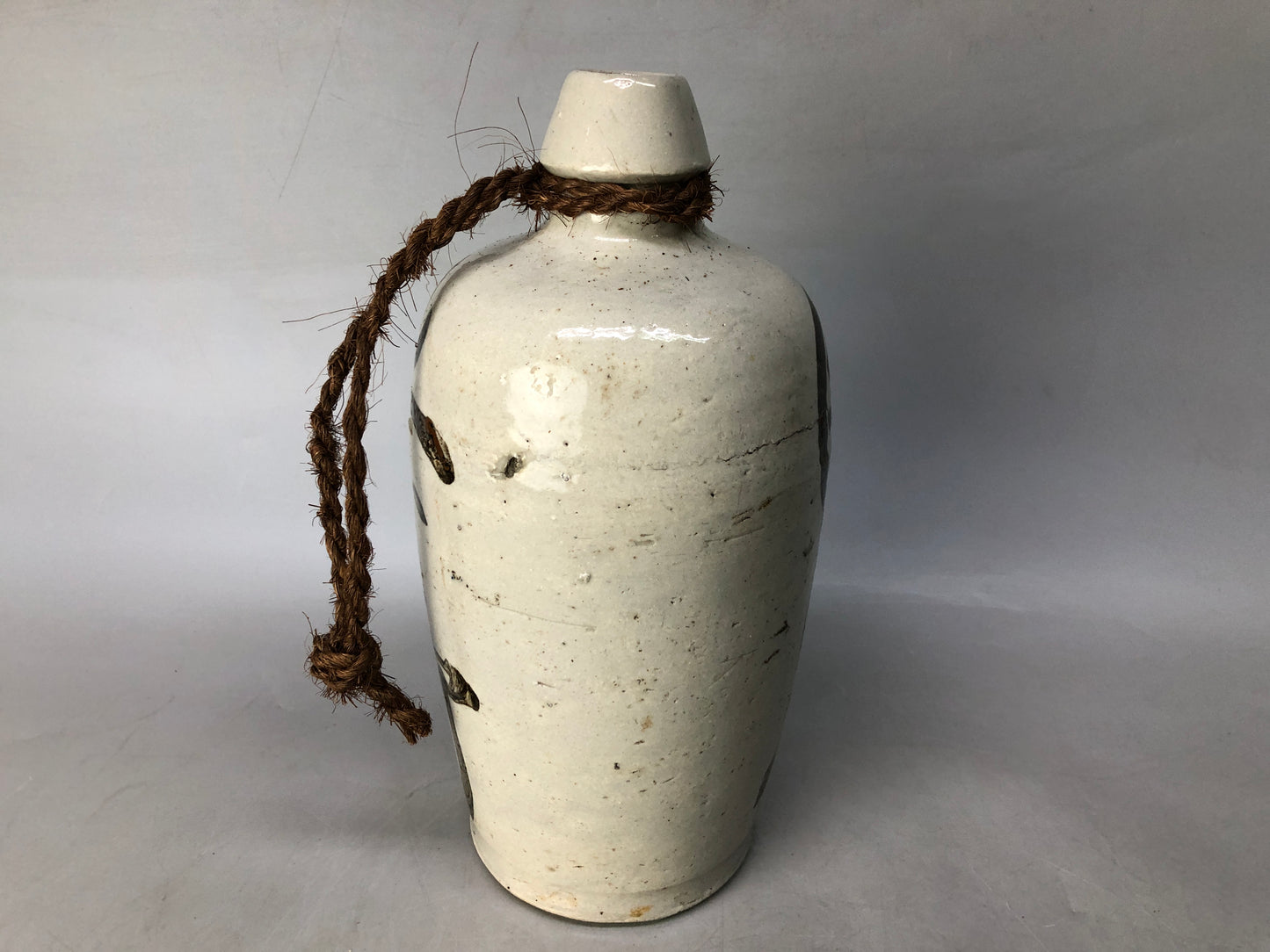 Y8487 OKIMONO Ceramic Binbou Tokkuri sake bottle figure Japan antique interior