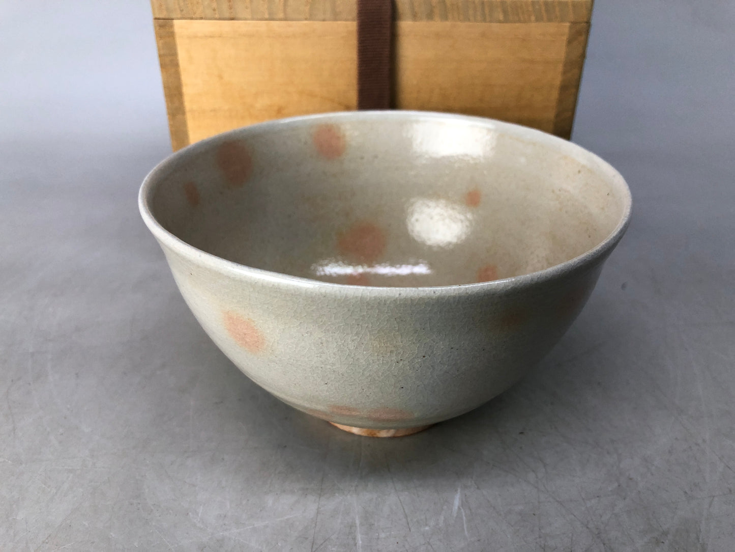Y8488 CHAWAN Gohon bowl signed box Japan antique tea ceremony pottery cup teacup