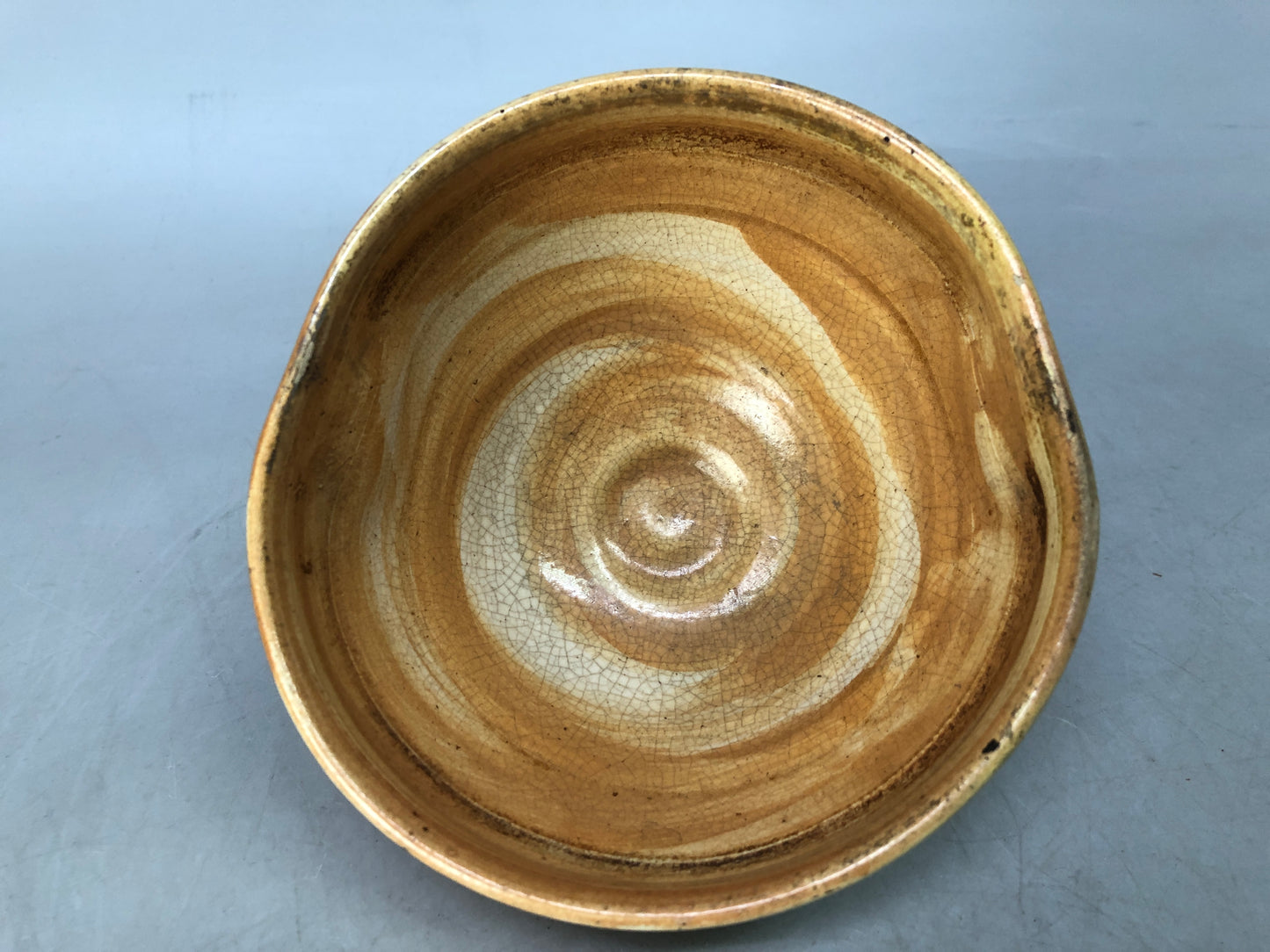 Y8505 CHAWAN Raku-ware red bowl signed Japan antique tea ceremony pottery cup
