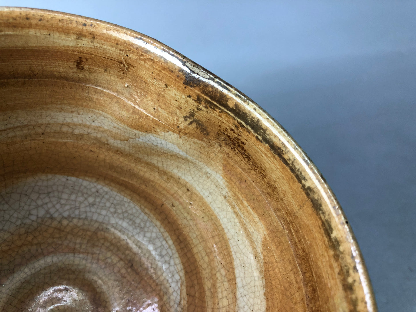 Y8505 CHAWAN Raku-ware red bowl signed Japan antique tea ceremony pottery cup