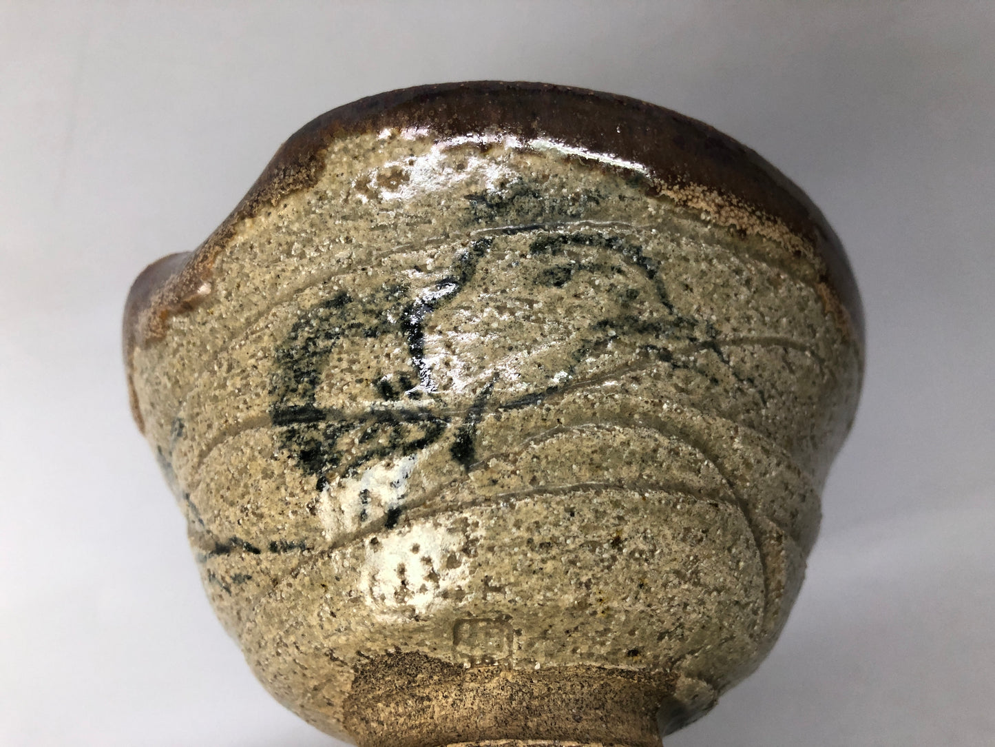 Y8526 CHAWAN Souma-ware flat bowl sgined box Japan antique tea ceremony pottery