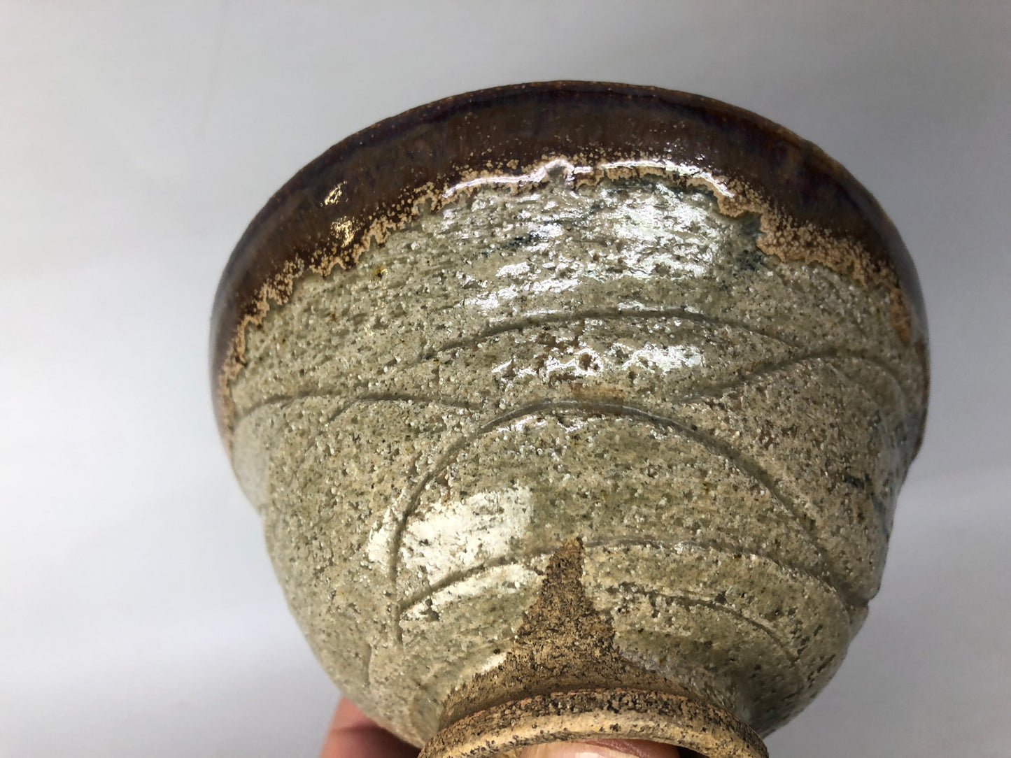 Y8526 CHAWAN Souma-ware flat bowl sgined box Japan antique tea ceremony pottery