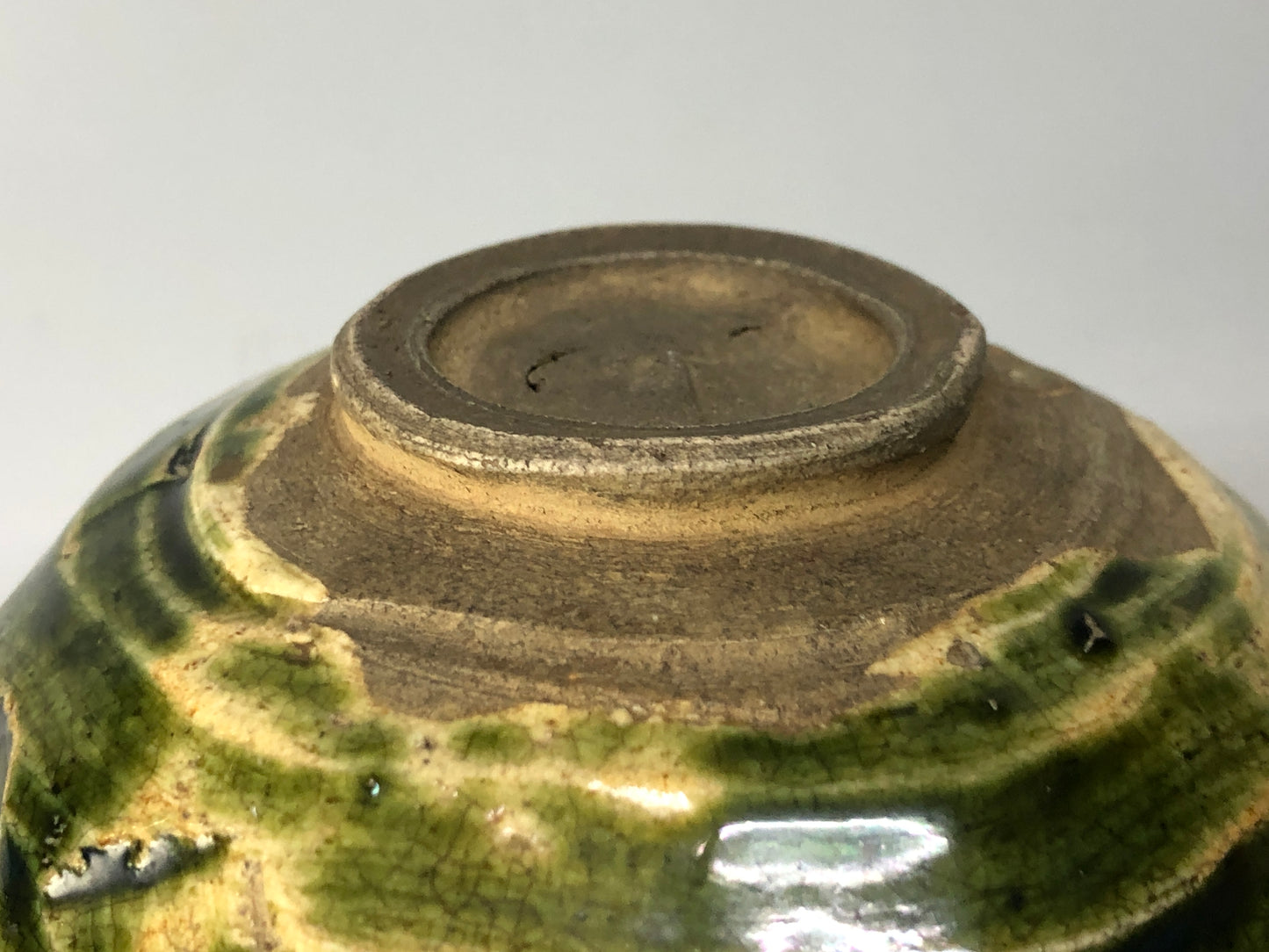 Y8527 CHAWAN Oribe-ware Sou Oribe bowl signed box Japan antique tea ceremony cup