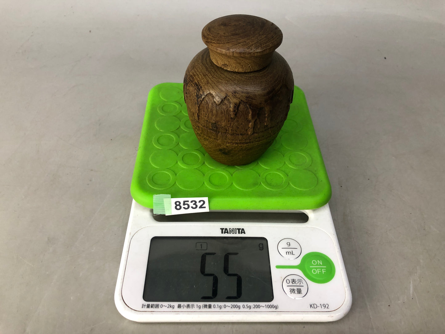 Y8532 TEA CADDY wood carving wooden container Japan Tea Ceremony utensil antique