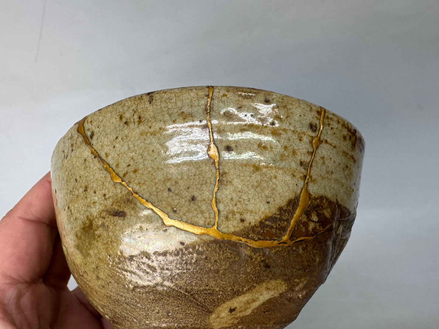 Y8545 CHAWAN Kokaratsu bowl kintsugi box Japan antique tea ceremony pottery
