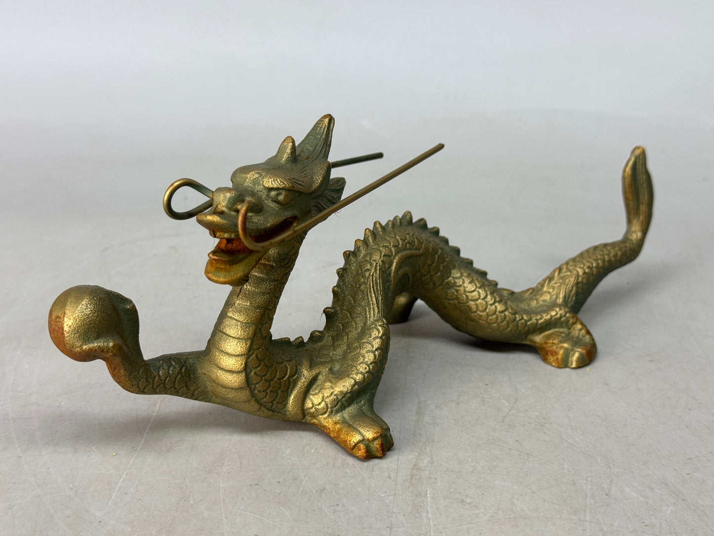 Y8550 OKIMONO metal Dragon Ball figurine figure Japan antique interior ornament