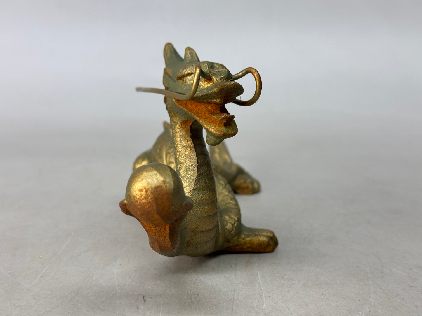 Y8550 OKIMONO metal Dragon Ball figurine figure Japan antique interior ornament