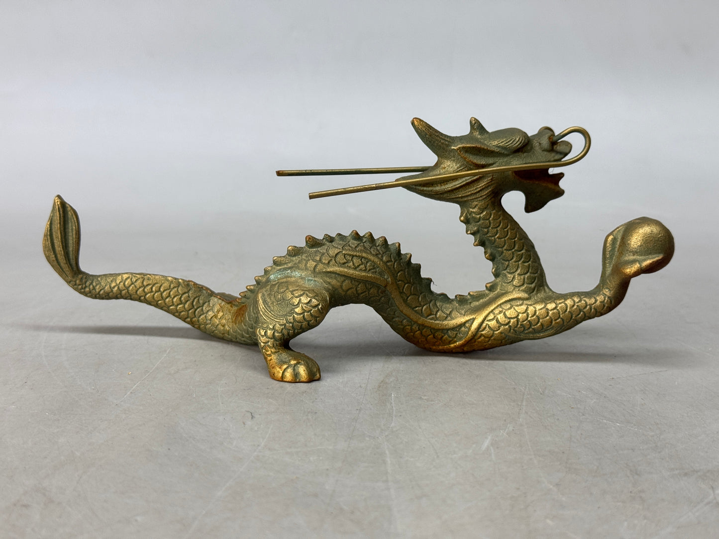Y8550 OKIMONO metal Dragon Ball figurine figure Japan antique interior ornament