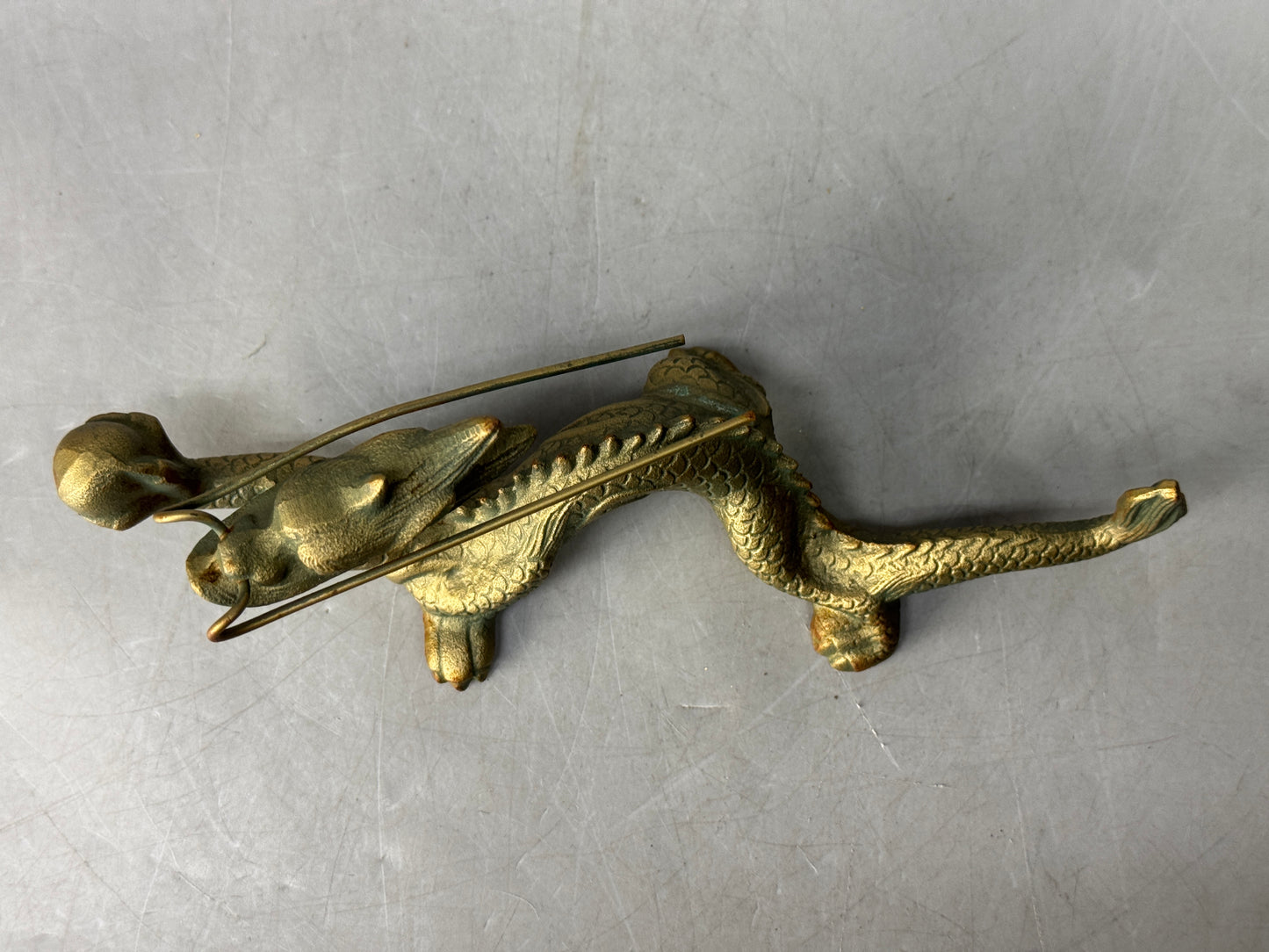 Y8550 OKIMONO metal Dragon Ball figurine figure Japan antique interior ornament