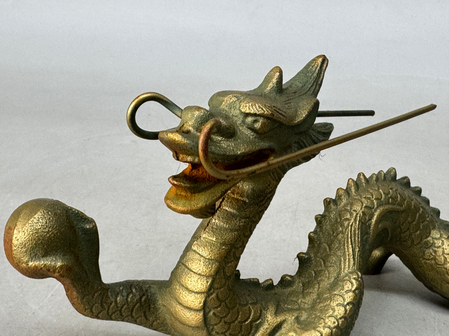 Y8550 OKIMONO metal Dragon Ball figurine figure Japan antique interior ornament