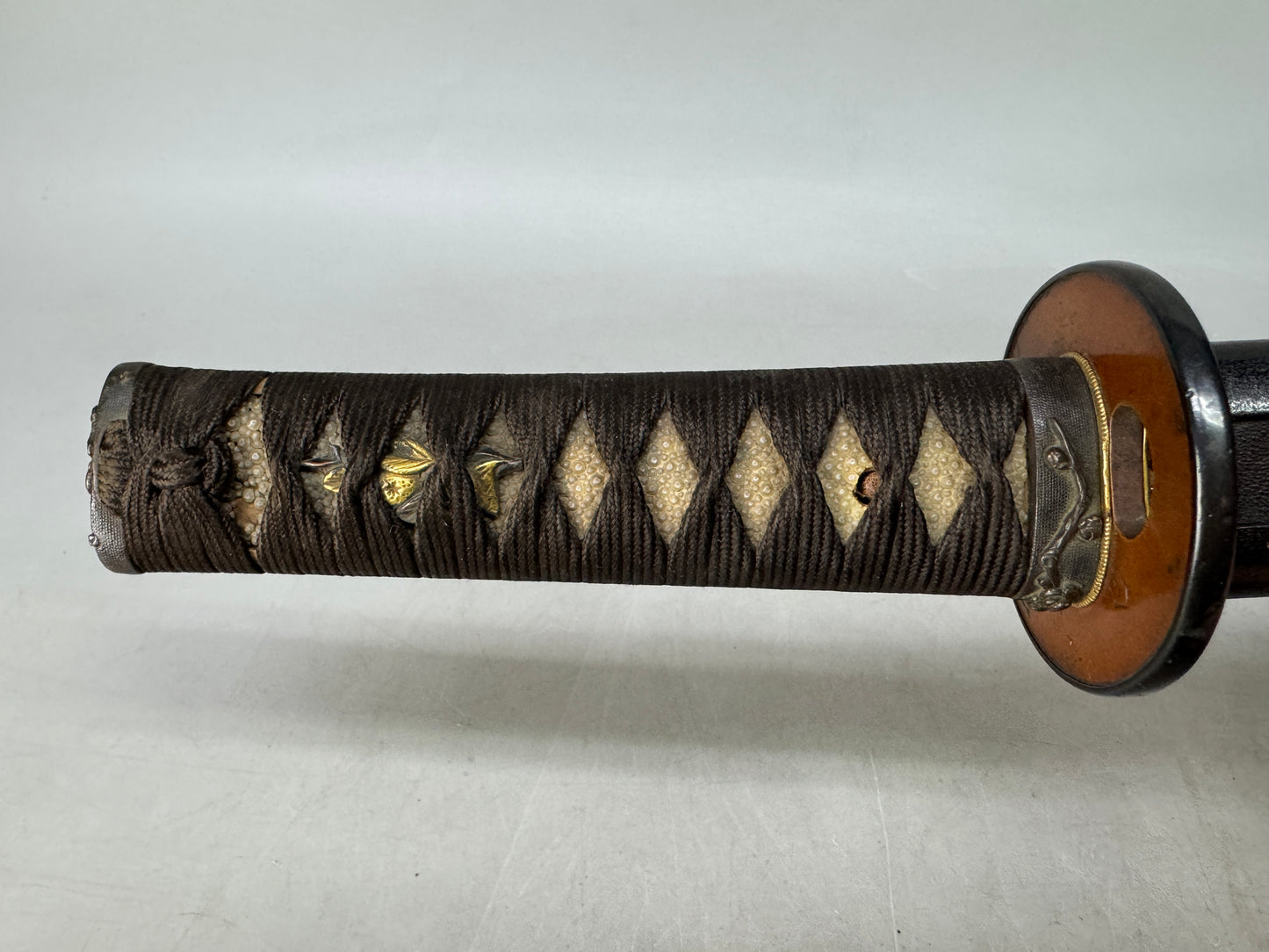 Y8551 TSUKA Japanese sword wakizashi accouterment Koshirae tsuba antique Katana